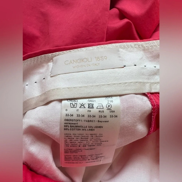 Drycorn Women's Pink Linen Blend High Waist Barrel Balloon Leg Pants Sz 33/34 XL - Picture 10 of 10